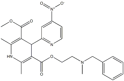 4-(4-Nitropyridin-2-yl)-1,4-dihydro-2,6-dimethylpyridine-3,5-dicarboxylic acid 3-methyl 5-[2-(N-methyl-N-benzylamino)ethyl] ester Struktur