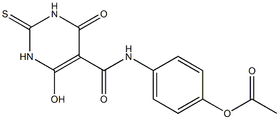 1,2,3,4-Tetrahydro-6-hydroxy-2-thioxo-4-oxo-N-(4-acetoxyphenyl)pyrimidine-5-carboxamide Struktur