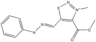 2-[[[4-(Methoxycarbonyl)-3-methyl-1,2,3-thiadiazol-3-ium]-5-yl]methylene]-1-phenylhydrazin-1-ide Struktur