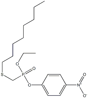 (Octylthiomethyl)phosphonic acid ethyl p-nitrophenyl ester Struktur