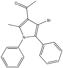 3-Acetyl-4-bromo-1,5-diphenyl-2-methyl-1H-pyrrole Struktur