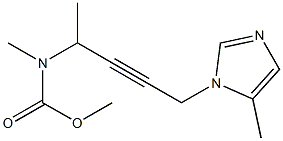 N-Methyl-N-[1-methyl-4-(5-methyl-1H-imidazol-1-yl)-2-butynyl]carbamic acid methyl ester Struktur