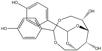 1-O,6-O:3-O,5-O-Bis(4-hydroxybenzylidene)-D-glucitol Struktur