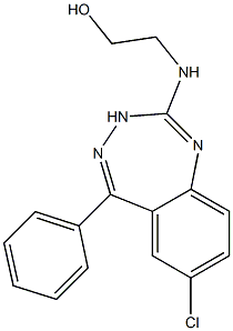 7-Chloro-5-phenyl-2-[(2-hydroxyethyl)amino]-3H-1,3,4-benzotriazepine Struktur