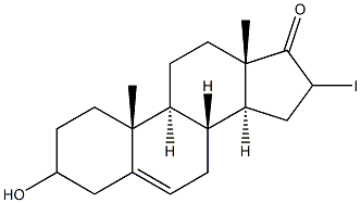 3-Hydroxy-16-iodoandrost-5-en-17-one Struktur