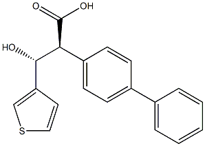 (2S,3R)-2-(4-Phenylphenyl)-3-hydroxy-3-(3-thienyl)propionic acid Struktur