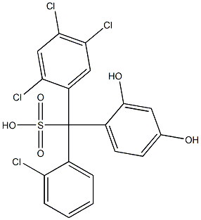 (2-Chlorophenyl)(2,4,5-trichlorophenyl)(2,4-dihydroxyphenyl)methanesulfonic acid Struktur