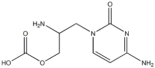 Carbonic acid hydrogen 2-amino-3-[(4-amino-1,2-dihydro-2-oxopyrimidin)-1-yl]propyl ester Struktur