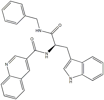 (2R)-3-(1H-Indol-3-yl)-2-(3-quinolinylcarbonylamino)-N-benzylpropanamide Struktur