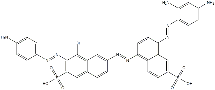 3-(4-Aminophenylazo)-6-[4-(2,4-diaminophenylazo)-6-sulfo-1-naphthalenylazo]-4-hydroxy-2-naphthalenesulfonic acid Struktur