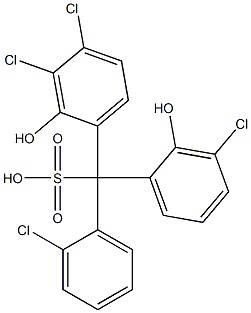 (2-Chlorophenyl)(3-chloro-2-hydroxyphenyl)(3,4-dichloro-2-hydroxyphenyl)methanesulfonic acid Struktur