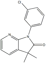 1,3-Dihydro-3,3-dimethyl-1-(3-chlorophenyl)-2H-pyrrolo[2,3-b]pyridin-2-one Struktur