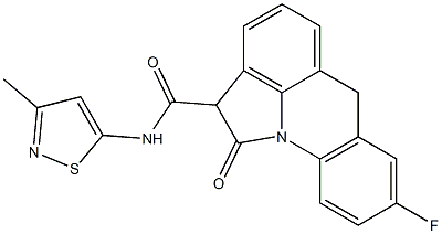 8-Fluoro-N-(3-methyl-5-isothiazolyl)-1,2-dihydro-1-oxo-6H-pyrrolo[3,2,1-de]acridine-2-carboxamide Struktur