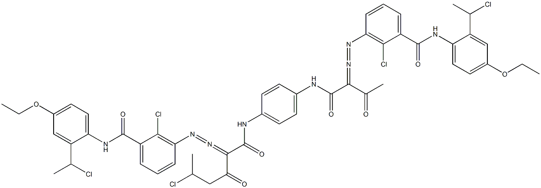 3,3'-[2-(1-Chloroethyl)-1,4-phenylenebis[iminocarbonyl(acetylmethylene)azo]]bis[N-[2-(1-chloroethyl)-4-ethoxyphenyl]-2-chlorobenzamide] Struktur