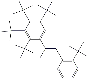 2-(2,3,4,5-Tetra-tert-butylphenyl)-1-(2,6-di-tert-butylphenyl)propane Struktur