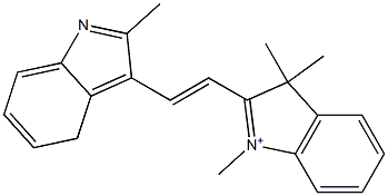 1,3,3-Trimethyl-2-[2-(2-methyl-4H-indol-3-yl)vinyl]-3H-indolium Struktur