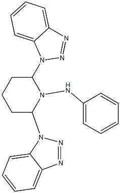 1-Anilino-2,6-bis(1H-benzotriazol-1-yl)piperidine Struktur