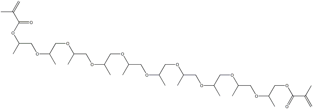 Dimethacrylic acid 2,5,8,11,14,17,20,23,26,29-decamethyl-3,6,9,12,15,18,21,24,27-nonaoxanonacosane-1,29-diyl ester Struktur