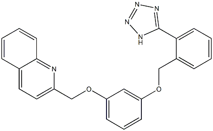 2-[3-[2-(1H-Tetrazol-5-yl)benzyloxy]phenoxymethyl]quinoline Struktur