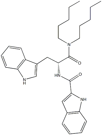 (R)-2-[(1H-Indol-2-yl)carbonylamino]-3-(1H-indol-3-yl)-N,N-dipentylpropanamide Struktur