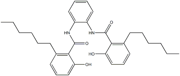 N,N'-Bis(6-hexylsalicyloyl)-o-phenylenediamine Struktur