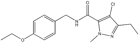 4-Chloro-5-ethyl-2-methyl-N-[4-ethoxybenzyl]-2H-pyrazole-3-carboxamide Struktur