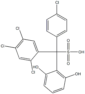 (4-Chlorophenyl)(2,4,5-trichlorophenyl)(2,6-dihydroxyphenyl)methanesulfonic acid Struktur