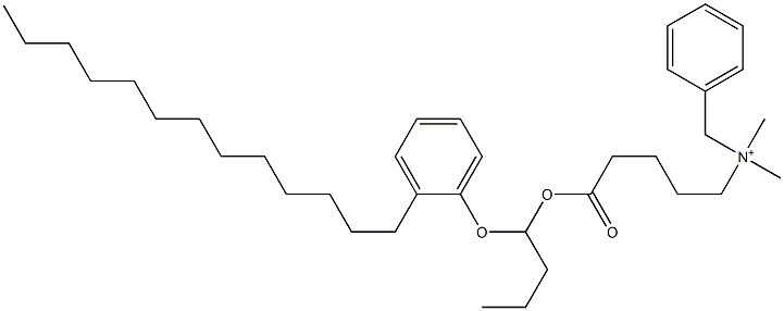 N,N-Dimethyl-N-benzyl-N-[4-[[1-(2-tridecylphenyloxy)butyl]oxycarbonyl]butyl]aminium Struktur