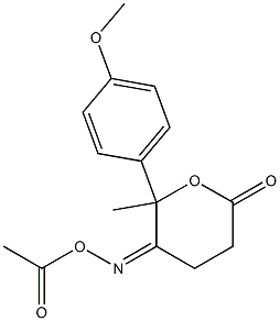 5-Acetoxyimino-6-(4-methoxyphenyl)-6-methyl-3,6-dihydro-2H-pyran-2(4H)-one Struktur