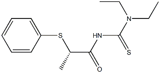 (+)-1,1-Diethyl-3-[(S)-2-(phenylthio)propionyl]thiourea Struktur