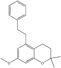 3,4-Dihydro-7-methoxy-5-(2-phenylethyl)-2,2-dimethyl-2H-1-benzopyran Struktur