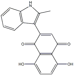 2-(2-Methyl-1H-indol-3-yl)-5,8-dihydroxynaphthalene-1,4-dione Struktur