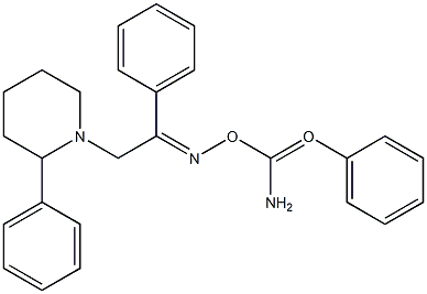 (E)-2-(2-Phenylpiperidino)-1-phenylethanone O-phenylcarbamoyl oxime Struktur