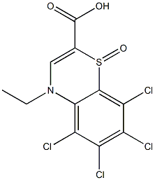 4-Ethyl-5,6,7,8-tetrachloro-4H-1,4-benzothiazine-2-carboxylic acid 1-oxide Struktur