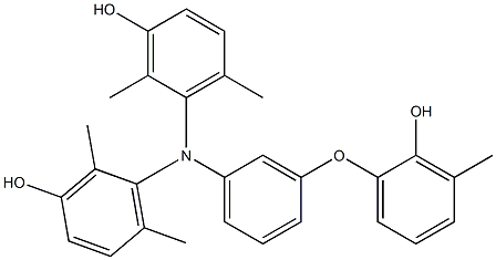 N,N-Bis(3-hydroxy-2,6-dimethylphenyl)-3-(2-hydroxy-3-methylphenoxy)benzenamine Struktur