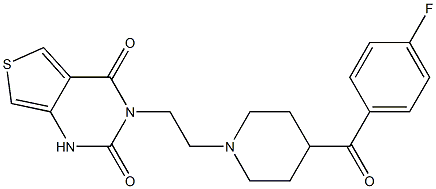 3-[2-[4-(4-Fluorobenzoyl)piperidino]ethyl]thieno[3,4-d]pyrimidine-2,4(1H,3H)-dione Struktur