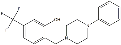 5-(Trifluoromethyl)-2-[(4-phenylpiperazin-1-yl)methyl]phenol Struktur