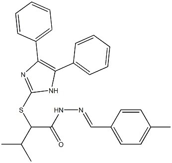 2-Isopropyl-N'-[4-methylbenzylidene]-2-[(4,5-diphenyl-1H-imidazol-2-yl)thio]acetohydrazide Struktur