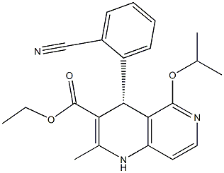 (4R)-1,4-Dihydro-5-isopropyloxy-2-methyl-4-(2-cyanophenyl)-1,6-naphthyridine-3-carboxylic acid ethyl ester Struktur