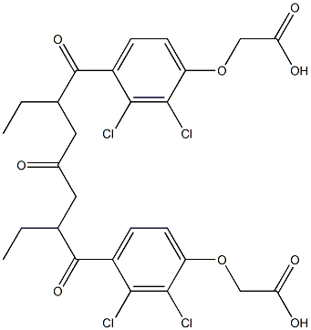 2,2'-[(2,6-Diethyl-1,4,7-trioxoheptane-1,7-diyl)bis[(2,3-dichloro-4,1-phenylene)oxy]]diacetic acid Struktur