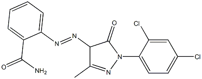 4-(2-Carbamoylphenylazo)-1-(2,4-dichlorophenyl)-3-methyl-5(4H)-pyrazolone Struktur