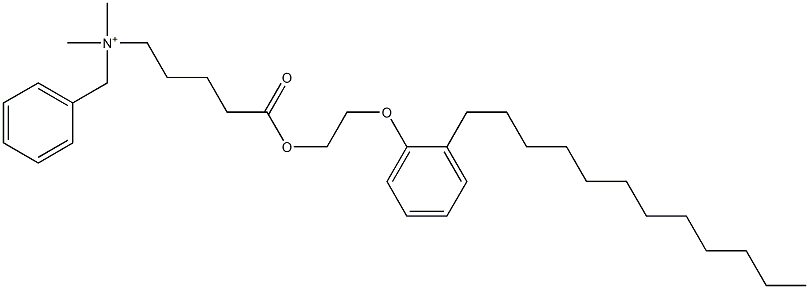 N,N-Dimethyl-N-benzyl-N-[4-[[2-(2-dodecylphenyloxy)ethyl]oxycarbonyl]butyl]aminium Struktur