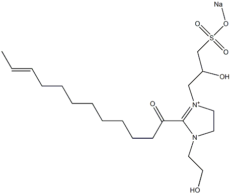 1-(2-Hydroxyethyl)-3-[2-hydroxy-3-(sodiooxysulfonyl)propyl]-2-(10-dodecenoyl)-2-imidazoline-3-ium Struktur