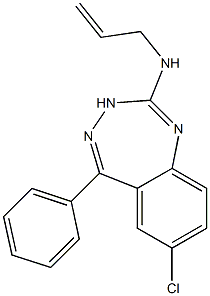 7-Chloro-5-phenyl-2-(allylamino)-3H-1,3,4-benzotriazepine Struktur