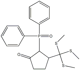 2-(Diphenylphosphinyl)-3-[tris(methylthio)methyl]cyclopentanone Struktur