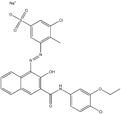 3-Chloro-4-methyl-5-[[3-[[(4-chloro-3-ethoxyphenyl)amino]carbonyl]-2-hydroxy-1-naphtyl]azo]benzenesulfonic acid sodium salt Struktur