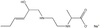 2-[N-[2-[N-(2-Hydroxy-3-hexenyl)amino]ethyl]amino]propionic acid sodium salt Struktur