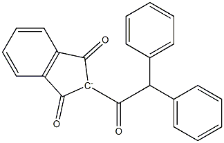 2,3-Dihydro-2-(diphenylacetyl)-1,3-dioxo-1H-inden-2-ide Struktur