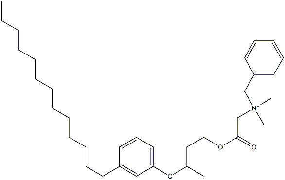 N,N-Dimethyl-N-benzyl-N-[[[3-(3-tridecylphenyloxy)butyl]oxycarbonyl]methyl]aminium Struktur