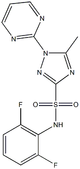 1-(Pyrimidin-2-yl)-5-methyl-N-(2,6-difluorophenyl)-1H-1,2,4-triazole-3-sulfonamide Struktur